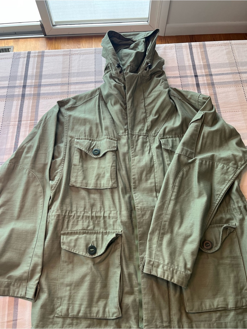 GAP Olive Green Hooded Military Field Jacket Avail in Large (shown) or Medium